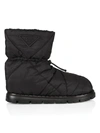 Prada Black Quilted Nylon Drawstring Ankle Boots In Nero