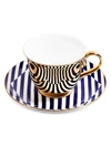 RICHARD BRENDON THE SUPERSTRIPE TEA SAUCER & GOLD TEACUP,400014997308