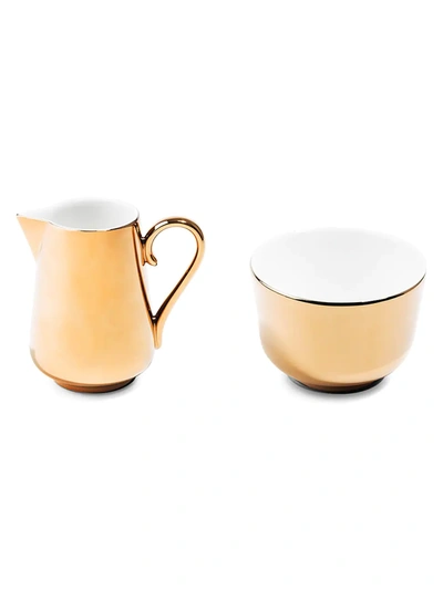 Richard Brendon The Reflect Milk Jug & Sugar Bowl In Gold