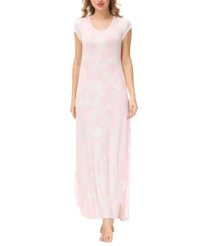 Ink+ivy Women's Shirttail Dress With Side Seam Pockets In Pink Tie Dye