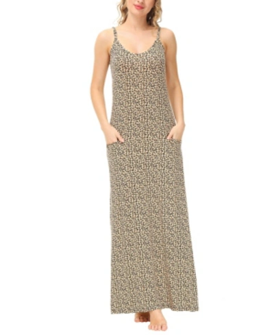 Ink+ivy Women's Strappy Dress In Natural Leopard