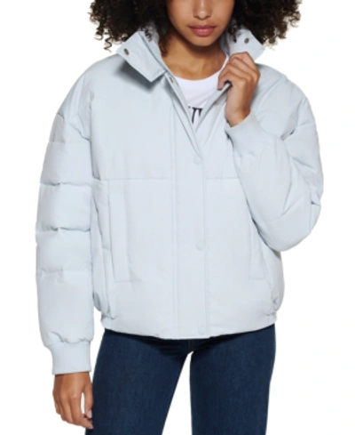 Levi's Cinch Waist Puffer Jacket In Plein Air Light Blue