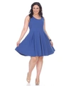 White Mark Women's Plus Size Crystal Dress In Blue