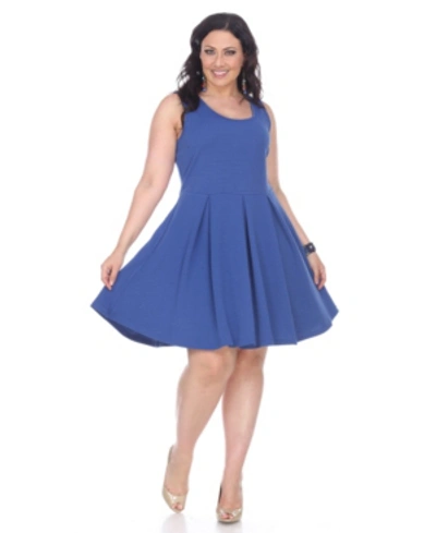White Mark Plus Womens Party Short Fit & Flare Dress In Blue