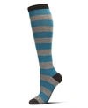 Memoi Women's Shaded Stripes Cashmere Blend Knee High Socks In Majestic Blue Heather