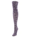 Memoi Women's Slub Cable Knit Over The Knee Socks In Blackberry Cordial