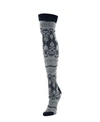 Memoi Women's Imperial Leaf Over The Knee Socks In Navy Blazer