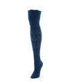 MEMOI WOMEN'S DIAMOND POINTELLE CHUNKY KNIT OVER-THE-KNEE WARM SOCKS