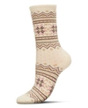 Memoi Women's Fairisle Cashmere Crew Socks In Ivory