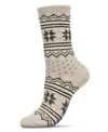 MEMOI WOMEN'S FAIRISLE CASHMERE CREW SOCKS