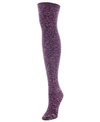 Memoi Women's Braid Trails Over The Knee Socks In Burgundy Heather