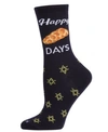 Memoi Women's Happy Challah Days Holiday Crew Socks In Navy Blazer