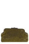 Reiss Adaline Crystal Clutch In Khaki