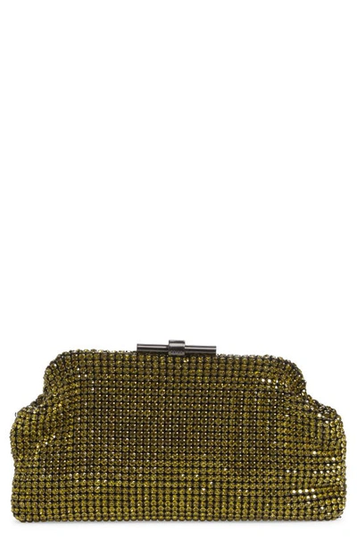 Reiss Adaline Crystal Clutch In Khaki