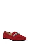 Calvin Klein Elanna Leather Chain Link Loafer In Luxe Red Dre01