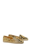 Tory Burch Eleanor Snakeskin Embossed Espadrille In Pale Desert Roccia