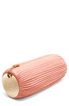 Loewe Pleated Leather Bracelet Pouch In Blossom