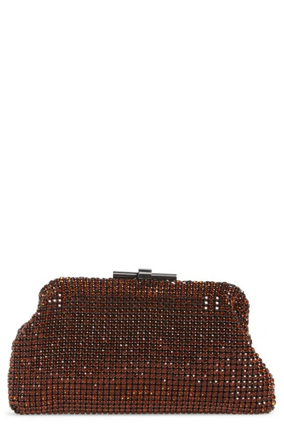 Reiss Adaline Crystal Clutch In Bordeaux