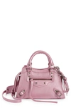 Balenciaga Mini Neo Classic City Leather Top Handle Bag In Pink