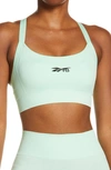 Victoria Beckham Jacquard-trimmed Stretch Sports Bra In Green
