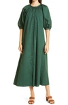 STAUD VINCENT PUFF SLEEVE MAXI DRESS,90-7162