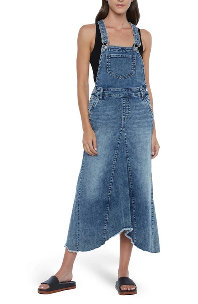 Wash Lab Denim Pieced Mixed Denim Jumper In Camp Blue Medium