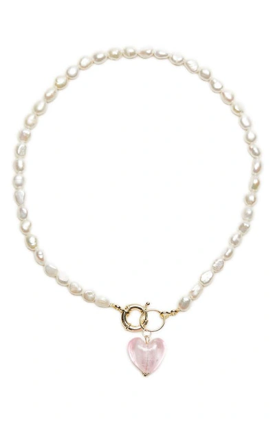 Petit Moments Lisa Freshwater Pearl Necklace In Pink