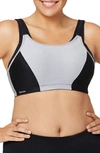 Glamorise Custom Control Sports Bra In White/ Gray