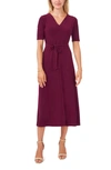 Chaus Lisa Tie Waist Dress In Mulberry