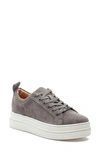 Jslides Noca Platform Lace-up Sneaker In Grey Suede