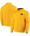 COLOSSEUM MEN'S GOLD IOWA HAWKEYES TORTUGAS LOGO QUARTER-ZIP JACKET