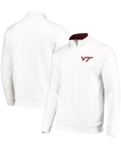 Colosseum Men's White Virginia Tech Hokies Tortugas Logo Quarter-zip Jacket