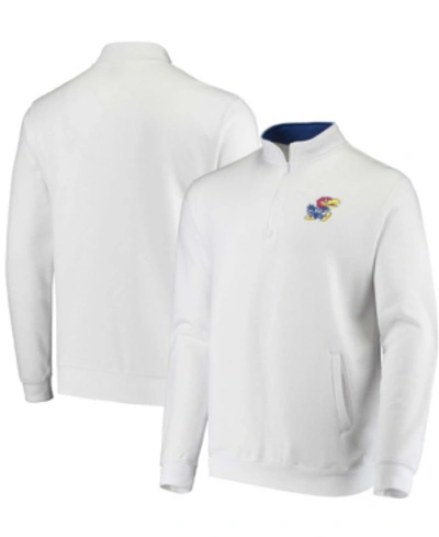 Colosseum Men's Big And Tall White Kansas Jayhawks Tortugas Logo Quarter-zip Jacket