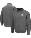 COLOSSEUM MEN'S CHARCOAL UCF KNIGHTS TORTUGAS LOGO QUARTER-ZIP PULLOVER JACKET