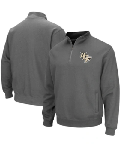COLOSSEUM MEN'S CHARCOAL UCF KNIGHTS TORTUGAS LOGO QUARTER-ZIP PULLOVER JACKET