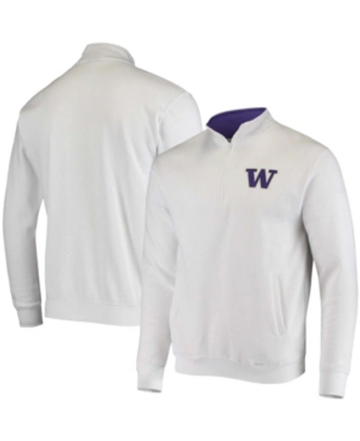 Colosseum Men's Big And Tall White Washington Huskies Tortugas Logo Quarter-zip Jacket