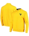 COLOSSEUM MEN'S GOLD WEST VIRGINIA MOUNTAINEERS TORTUGAS LOGO QUARTER-ZIP JACKET