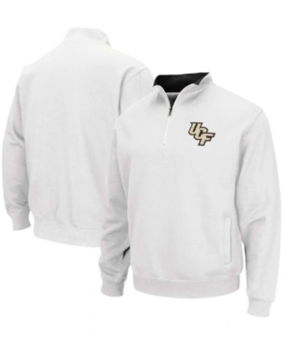 Colosseum Charcoal Men's Ucf Knights Tortugas Logo Quarter-zip Pullover Jacket In White