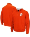 COLOSSEUM MEN'S ORANGE CLEMSON TIGERS TORTUGAS LOGO QUARTER-ZIP PULLOVER JACKET