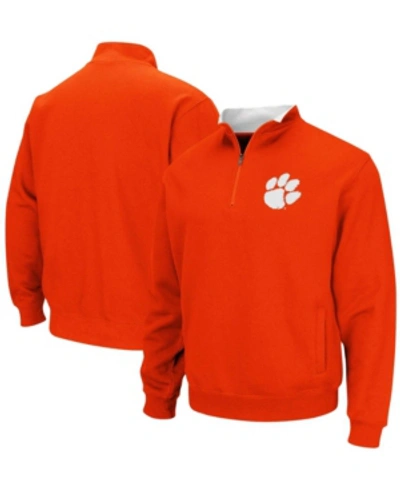 COLOSSEUM MEN'S ORANGE CLEMSON TIGERS TORTUGAS LOGO QUARTER-ZIP PULLOVER JACKET