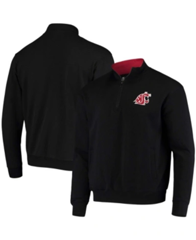 COLOSSEUM MEN'S BLACK WASHINGTON STATE COUGARS TORTUGAS LOGO QUARTER-ZIP JACKET