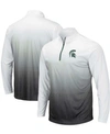 COLOSSEUM MEN'S GRAY MICHIGAN STATE SPARTANS MAGIC TEAM LOGO QUARTER-ZIP JACKET