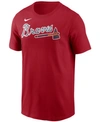 NIKE ATLANTA BRAVES MEN'S SWOOSH WORDMARK T-SHIRT