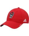 ADIDAS ORIGINALS MEN'S RED NC STATE WOLFPACK 2021 SIDELINE COACH LOGO AEROREADY SLOUCH ADJUSTABLE HAT