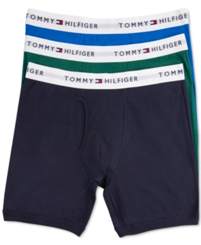 Tommy Hilfiger Men's 3-pack Classic Cotton Boxer Briefs In Vibrant Royal