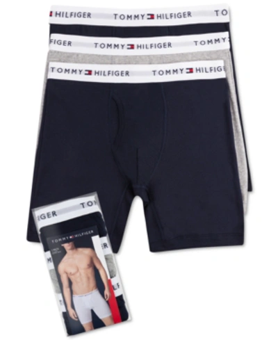 Tommy Hilfiger Men's 3-pack Classic Cotton Boxer Briefs In Navy