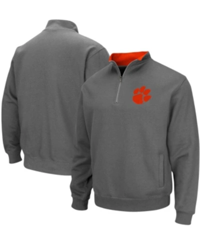 COLOSSEUM MEN'S CHARCOAL CLEMSON TIGERS TORTUGAS LOGO QUARTER-ZIP PULLOVER JACKET