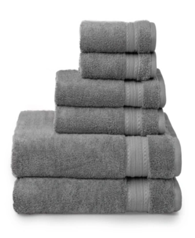 Welhome Egyptian Cotton 6-piece Bath Towel Set Bedding In Slate