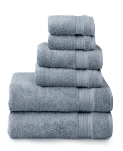 Welhome Egyptian Cotton 6-piece Bath Towel Set Bedding In Dusty Blue