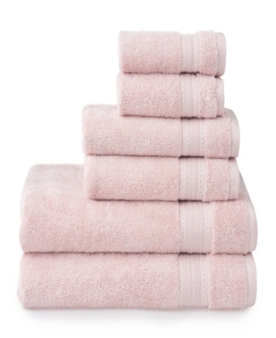 Welhome Egyptian Cotton 6-piece Bath Towel Set Bedding In Blush